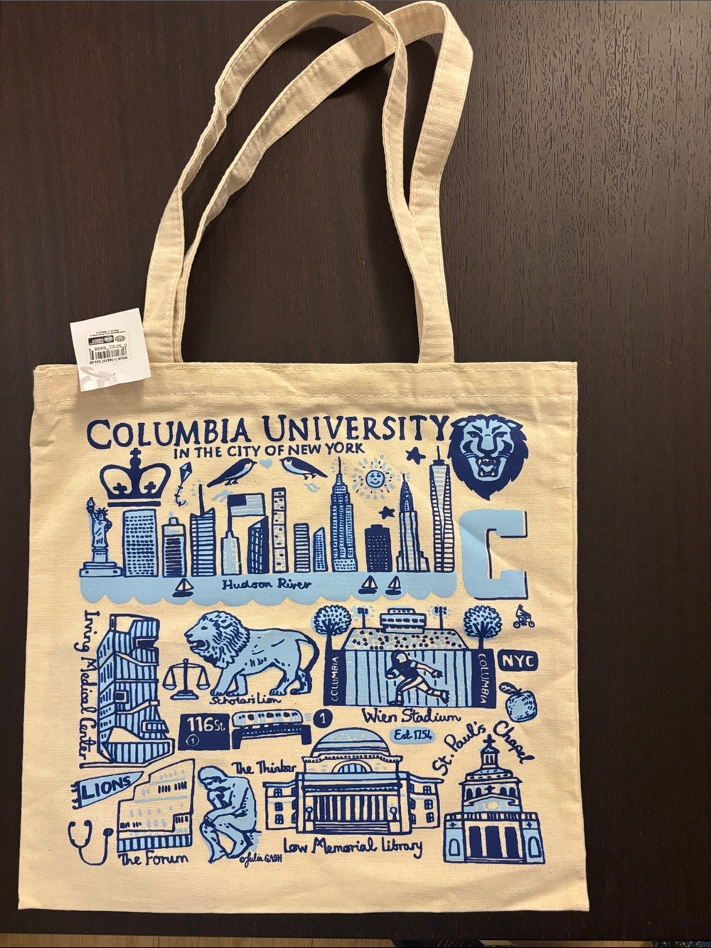 Columbia University swag canvas bag